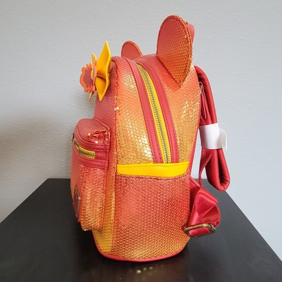 Loungefly Disney Fall Sequin Minnie Mouse Ombre Mini Backpack and wallet - Picture 5 of 9